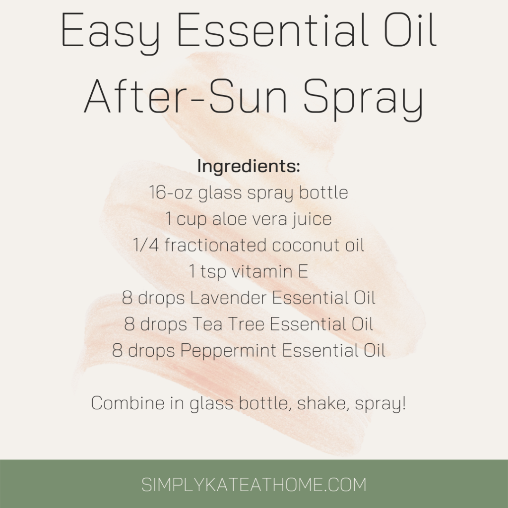 Easy essential oil after sun spray