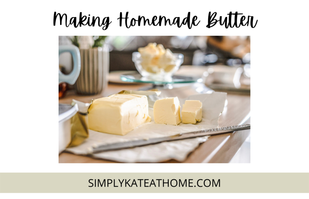 making homemade butter